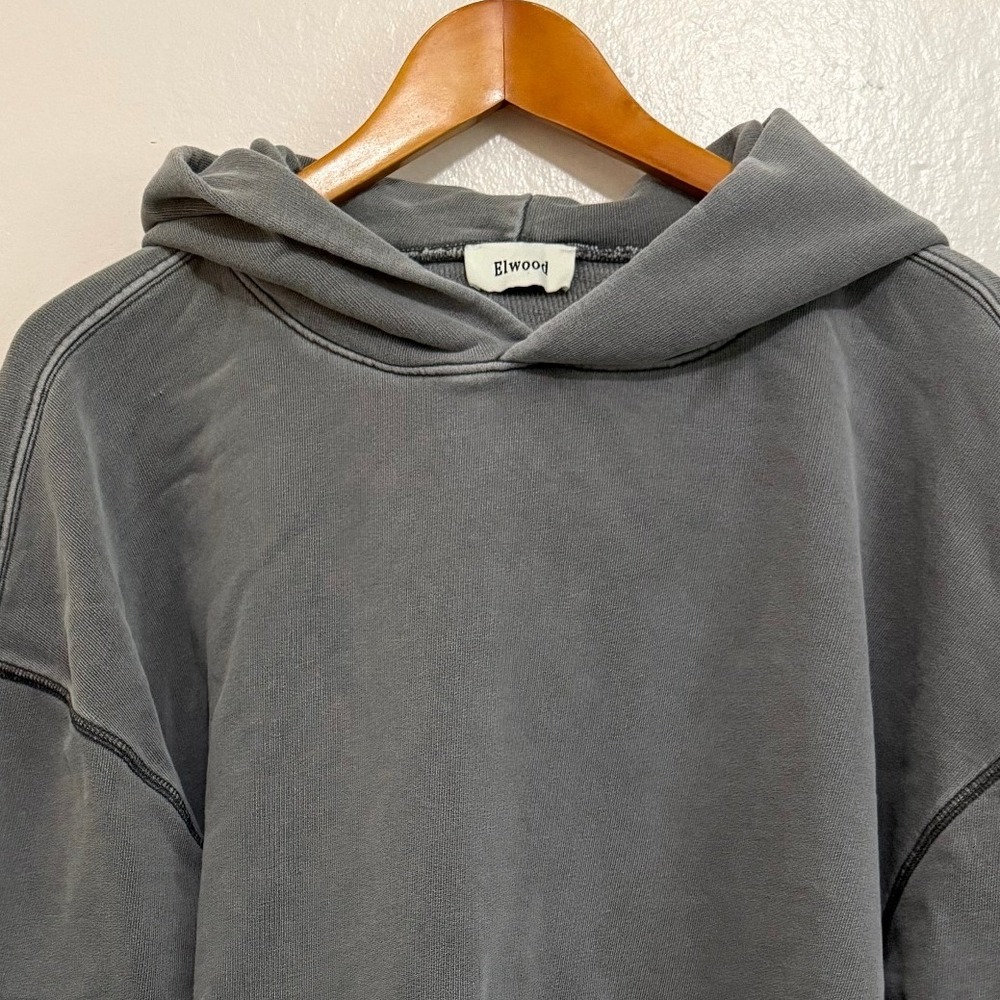 Elwood Women Hoodie XL Charcoal Grey Organic Cotton Oversized Streetwear lounge - Picture 2 of 8